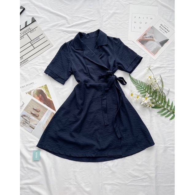 Đầm vest cột eo xanh (Vena-Na)