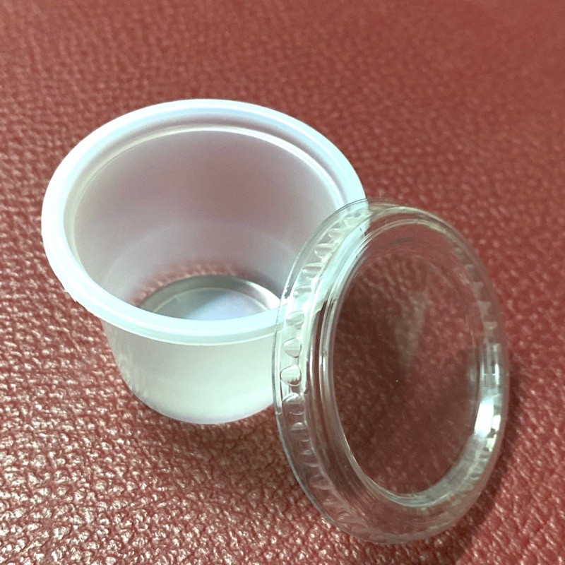 Cốc nếm nhựa / Kính thơm + Nắp màu trắng Opaque Size 1 Ounce (30cc) Đóng gói trong 125 bộ / 1 hàng M