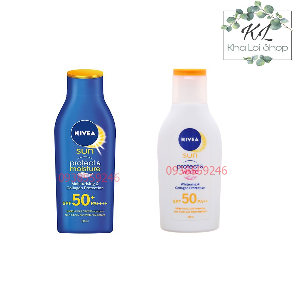 Sữa chống nắng và dưỡng trắng da toàn thân Nivea SPF 50/PA++ 50ml