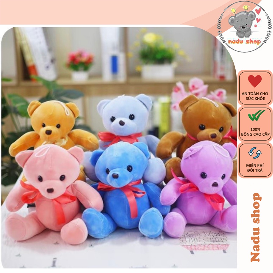 Gấu bông mini 20cm đáng yêu, gấu nơ cao cấp - NaduShop