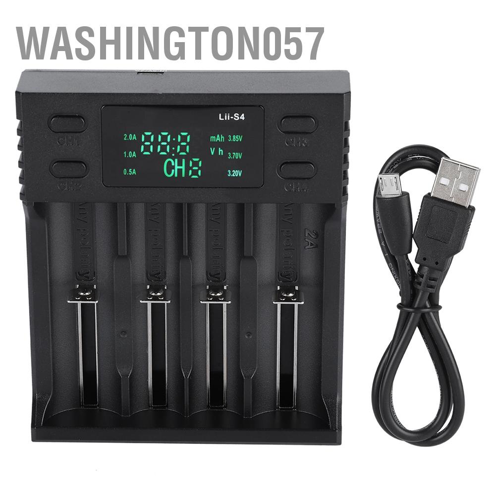 Có thể bán buôn Bộ sạc pin thông minh LiitoKala Lii-S4 DC 5V2A Bốn khe cắm với màn hình hiển thị nguồn Washington057 Hàng giao ngay