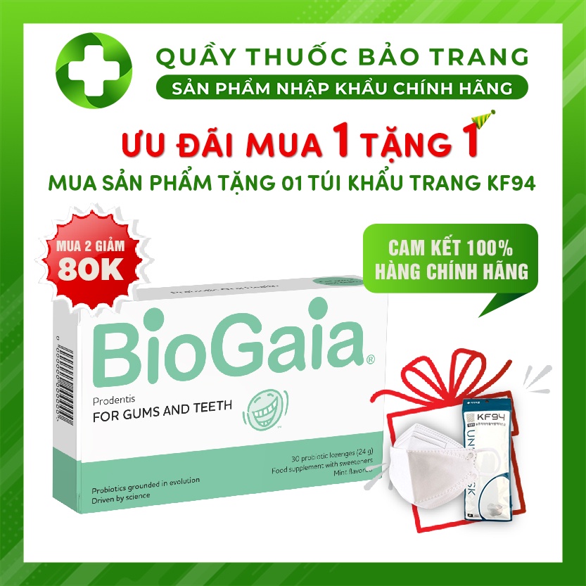 Viên ngậm men vi sinh nha khoa BioGaia ProDentis - Cân bằng khoang miệng, loại bỏ vi khuẩn, mảng bám