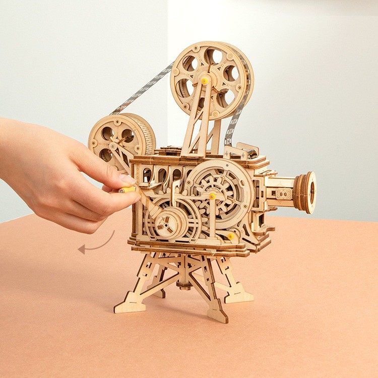 Đồ Chơi Lắp Ráp Bằng Gỗ 3D Mô Hình Cơ Động Học Robotime Máy Chiếu Phim  LK601
