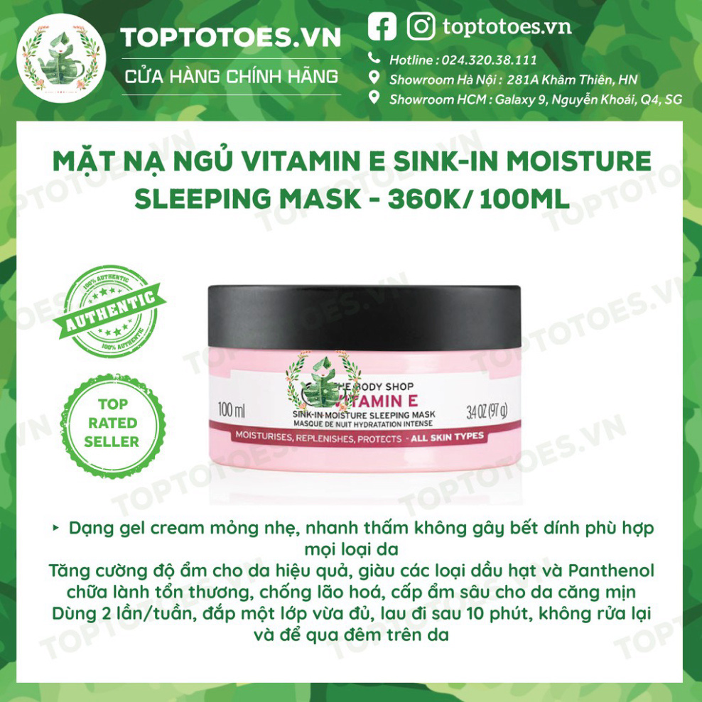 NGÀY DUY NHẤT Bộ Vitamin E Lúa Mạch The Body Shop rửa mặt, toner, xịt khoáng, kem dưỡng, mask siêu cấp ẩm và làm sáng da