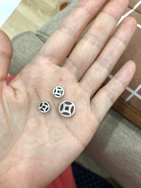Charm đồng xu kim tiền bạc S925