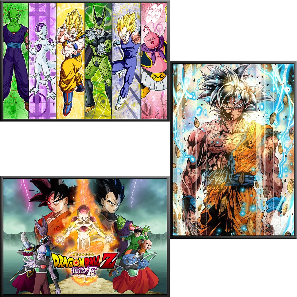 Tranh canvas treo tường DRAGON BALL + khung composite và đinh treo – decor phòng đẹp và ấn tượng