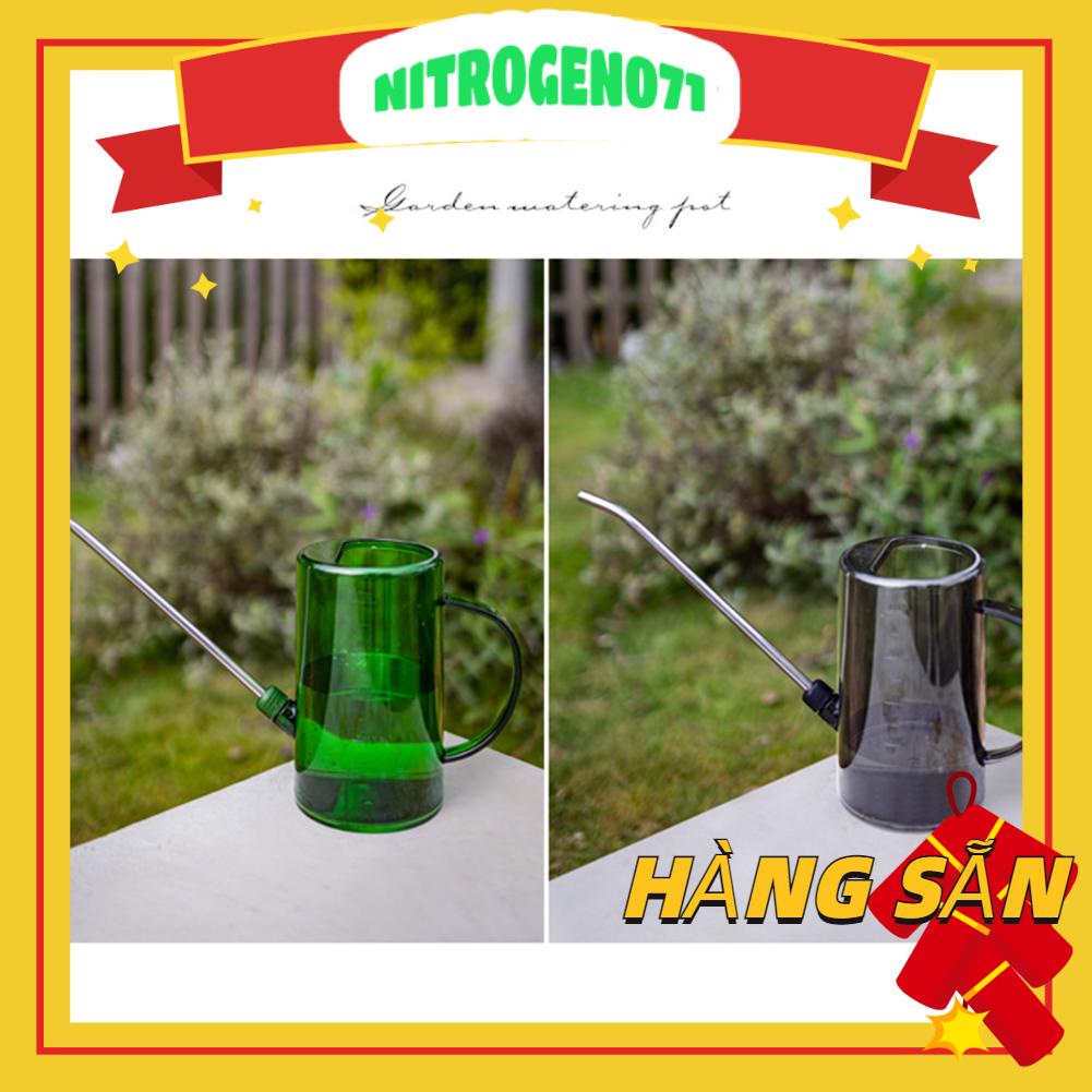 Nitrogen071 1L Watering Can PP Fully Transparent Indoor Plants with Long Spout for Garden
