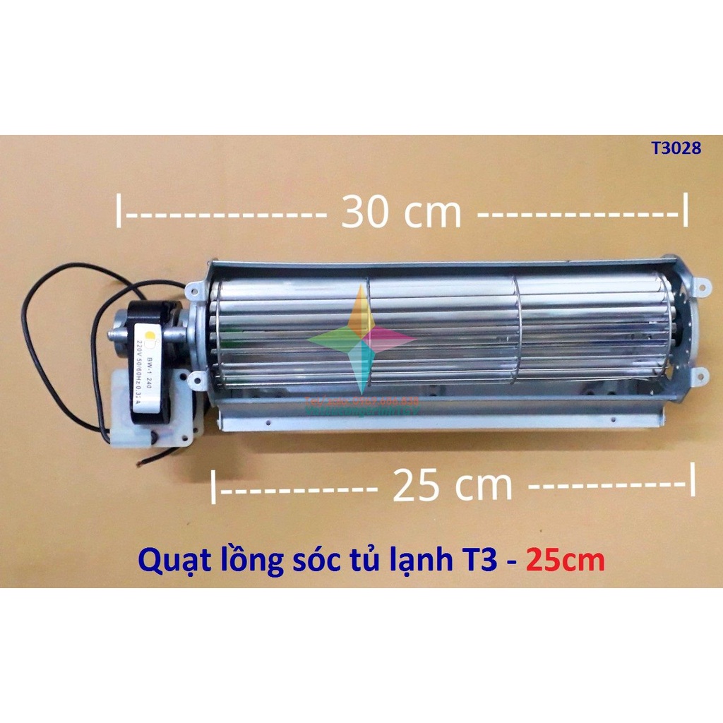 Quạt lồng sóc tủ mát AC220V cỡ lồng 20cm - 25cm - 40cm