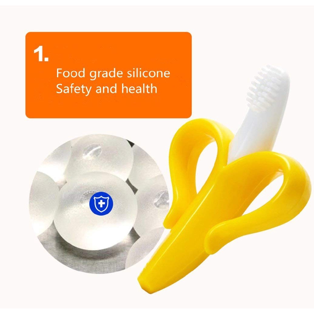 Vòng ngậm nướu bằng Silicone không chứa BPA hình quả chuối an toàn cho bé