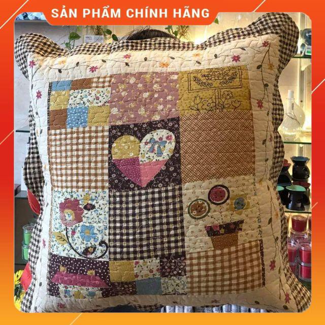 Vỏ gối tựa quilt 100% cotton 50 x50cm