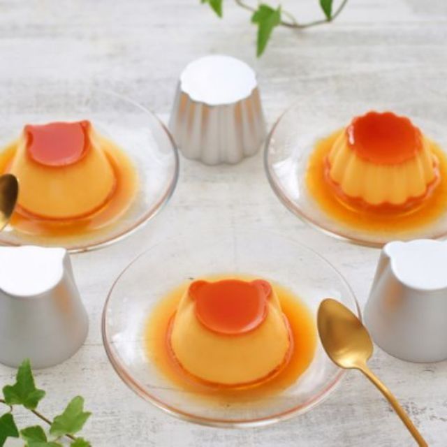 1 CHIẾC Khuôn flan, khuôn pudding hình gấu,  mèo nhập từ Nhật