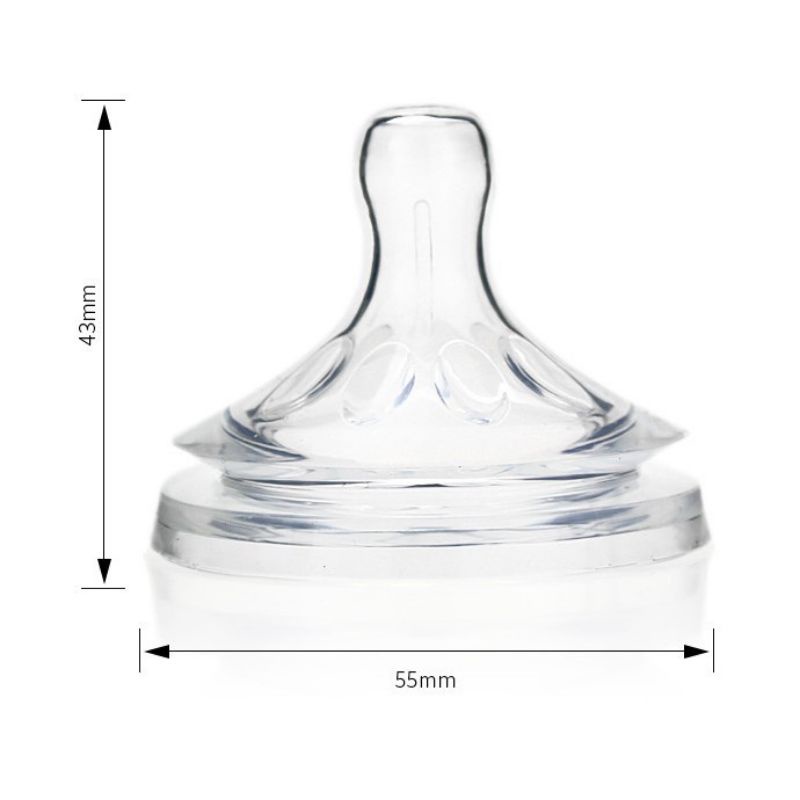 Núm ti silicone bình sữa Avent / Núm ti hút nước , uống sữa Avent - phụ kiện cho bình sữa ngang cổ 5.5cm