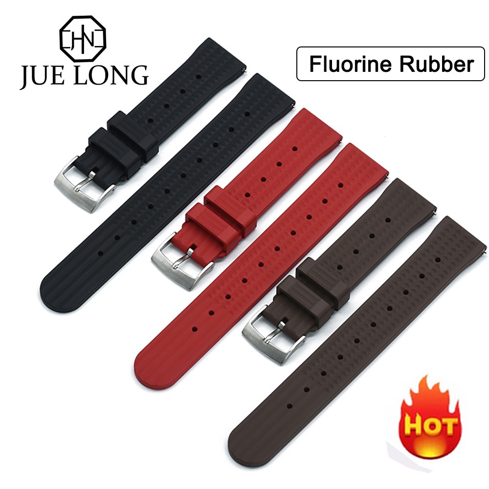 Dây Đeo Đồng Hồ Bằng Cao Su 20mm 22mm Chống Thấm Nước