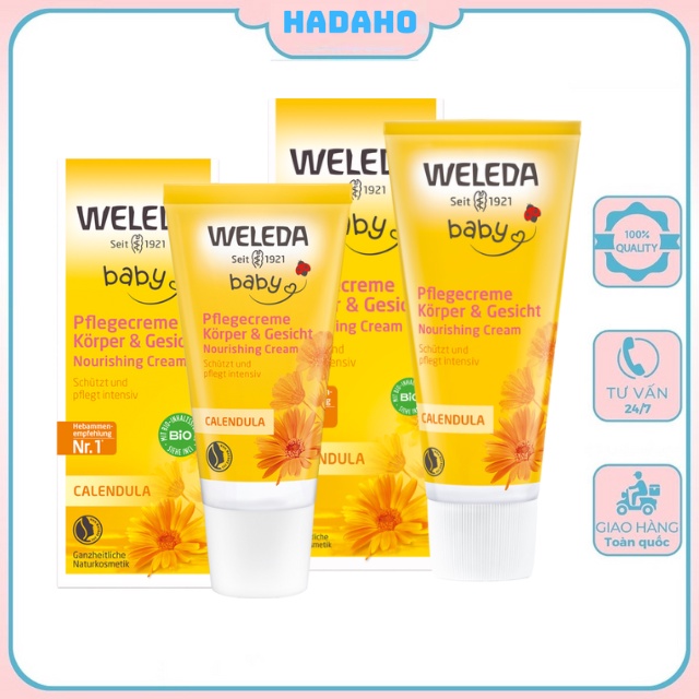 Kem dưỡng da hữu cơ WELEDA cho bé, dưỡng da mặt &amp; Body trẻ em - Nội Địa Đức