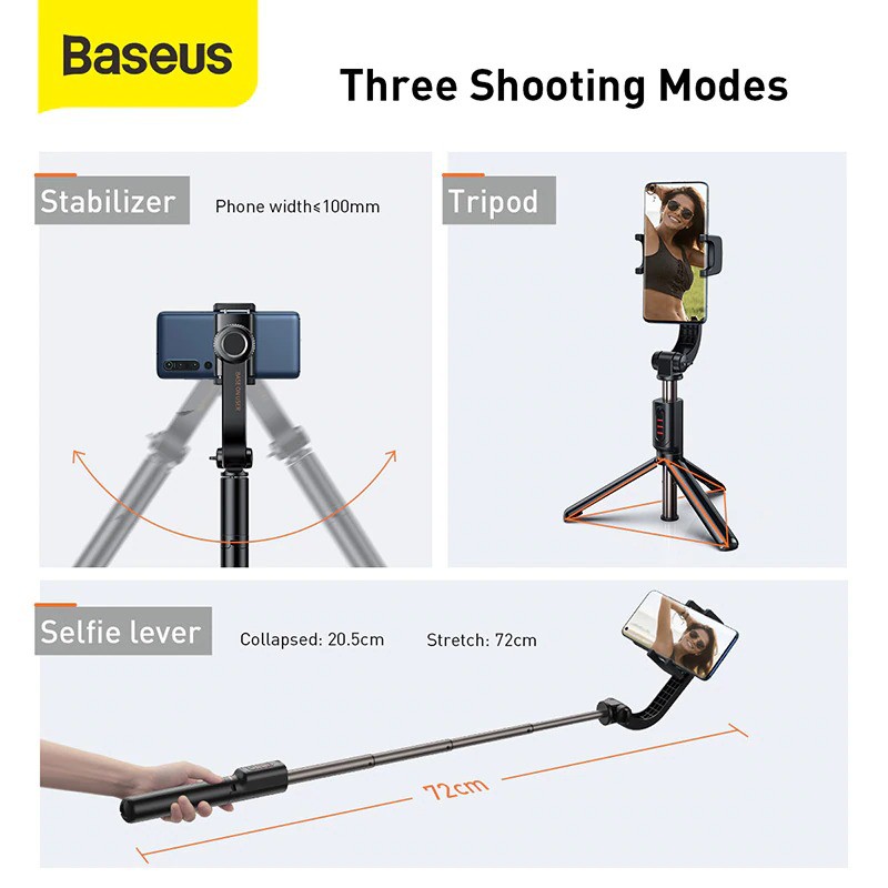 Gậy Chụp Ảnh Selfie Bluetooth Không Dây Baseus Lovely Folding Stand Selfie Stabilizer Uniaxial Bluetooth (WS-19017-1)