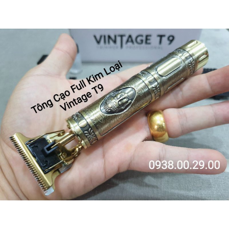 Tông Đơ Cạo Viền Vintage Agoda T9  Lưỡi T-Blade 0.1mm Cạo Chấn Chuyên Nghiệp.(Ảnh thật)