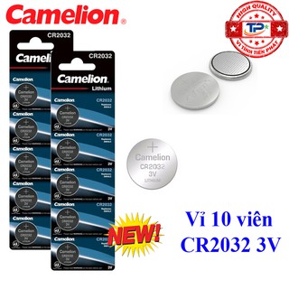 Vỉ 10 viên pin CMOS CR2032 Camelion Lithium Battery 3V (mẫu mới)