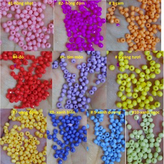 25gam hạt nhựa góc canh bánh/chóp nhọn cam 4mm màu đục
