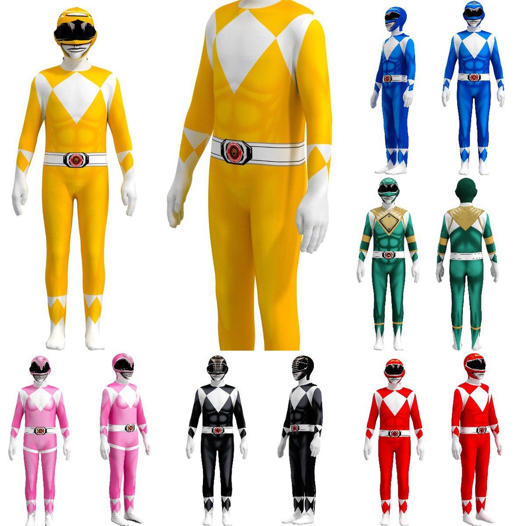 Bộ Áo liền quần Hóa Trang Siêu Anh Hùng Power Rangers Dành Cho Trẻ Em Và Người Lớn