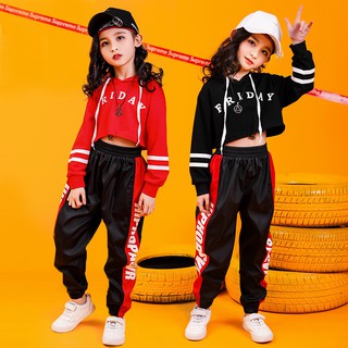 🔥Trang Phục Trình Diễn Nhảy Hip Hop Eo Cao Thời Trang Cho Bé Gái