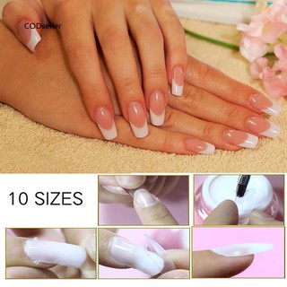 Bộ 100 Móng Tay Giả Bằng Acrylic Trong Suốt Toàn Diện