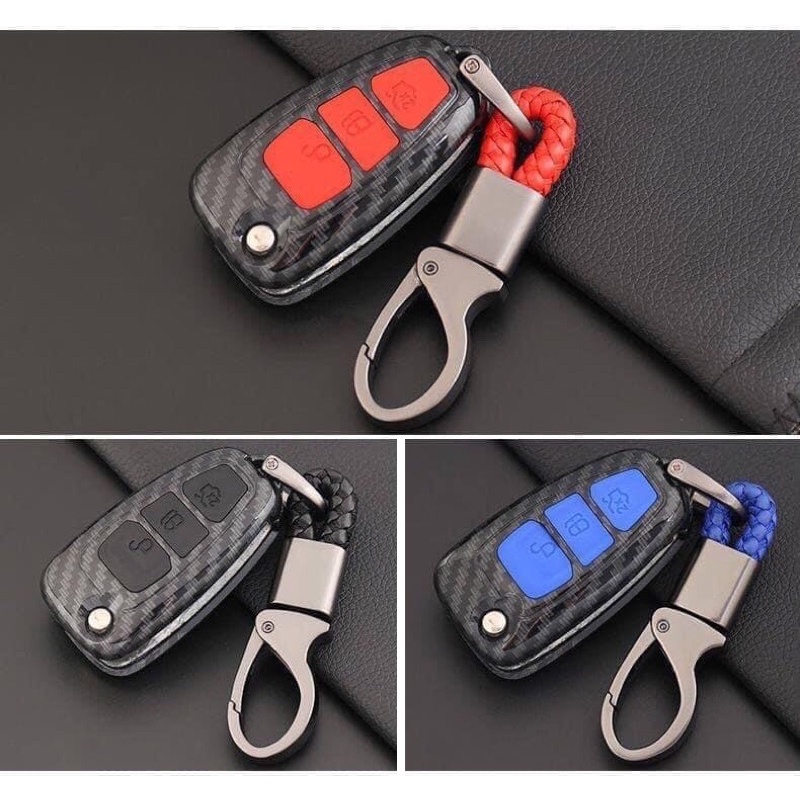 Móc Khóa dây bện da PU dùng cho ô tô Xe Máy Tinh Tế bền bỉ chắc chắn