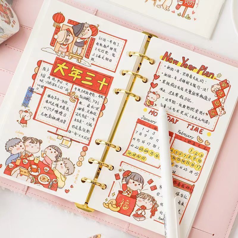Cuộn Băng Keo Nhỏ Dán Sổ Tay Mochi sticker tên bé sticker