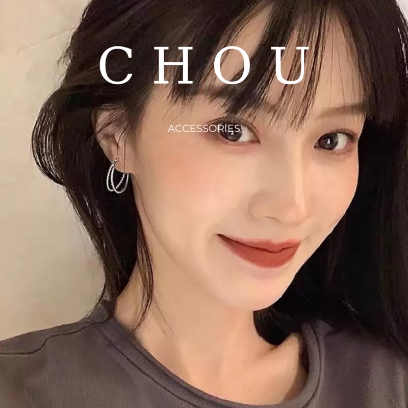 Bông Tai Khuyên Tròn 2 Lớp | CHOU ACCESSORIES |