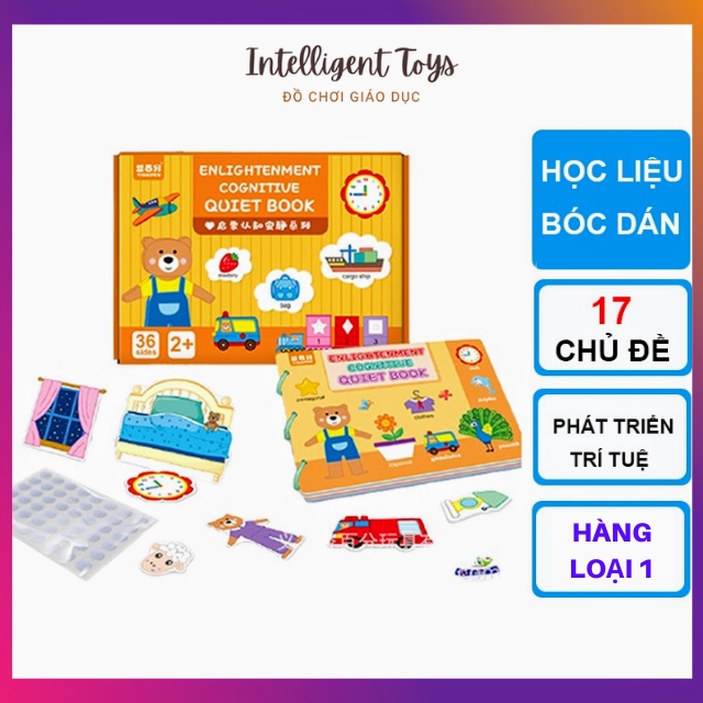 (Hot!!!)Học liệu montessori - Bóc dán 17 chủ đề dành cho bé giúp phát triển trí thông minh- tăng khả năng nhận biết
