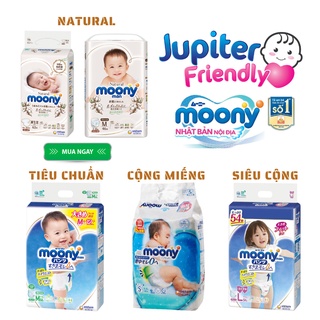 Bỉm moony natural - moony xanh/ cộng/ siêu cộng nội địa nhật chính hãng đủ size dán quần nb/ s/ m/ l/ xl.