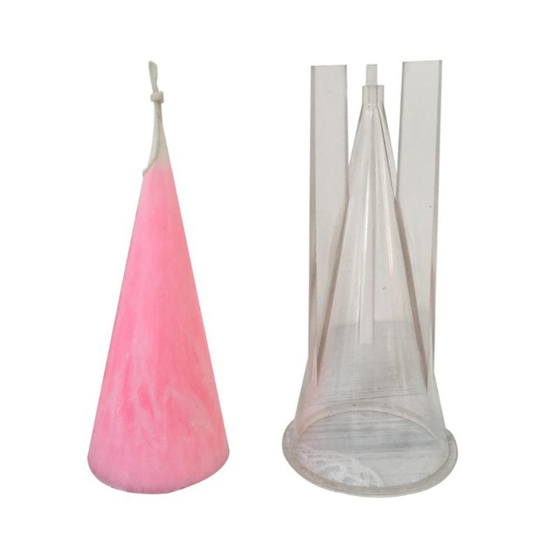 time* DIY Handmade Candle Mold Cone Clear Plastic Candle Making Model Reusable Mould dies for card making birthday