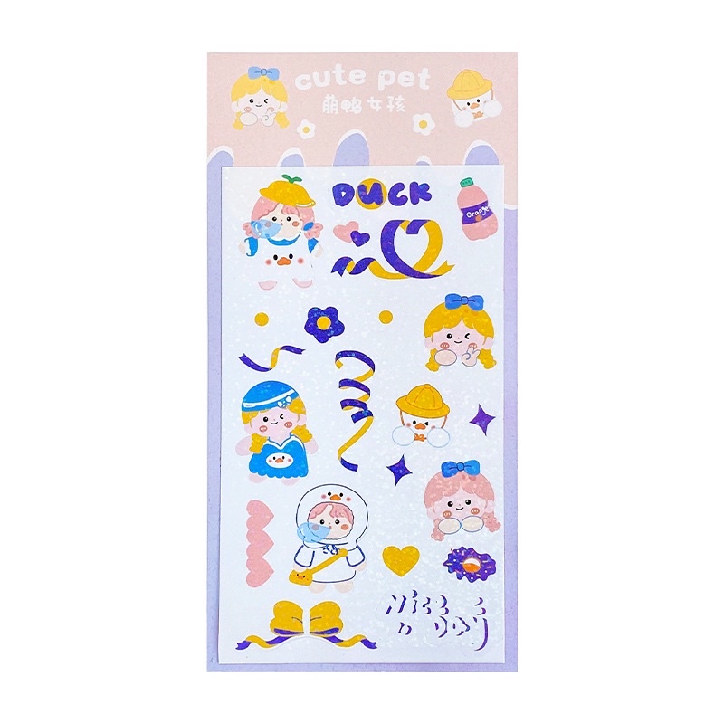 🌸Sticker nhũ bling bling trang trí ảnh móc khoá bìa sách dễ thương🌸