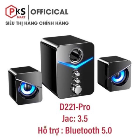 Loa máy tính, Vi Tính Kiêm Loa Bluetooth 2.1 Gaming MC D-221-Pro Super Bass Dùng Cho Máy Tính PC Laptop Điện Thoại