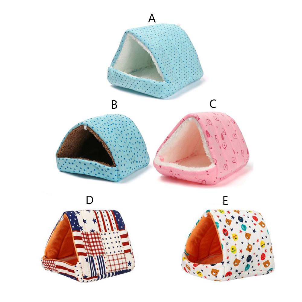 Nhà ngủ có thảm cotton mềm mại sưởi ấm thoải mái cho chuột hamster / chuột bọ / sóc và vật nuôi trong nhà