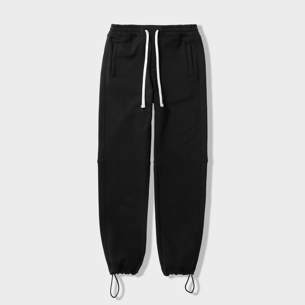 Quần Sweatpants jogger nam màu xanh đen ống xuông có dây rút unisex nỉ bông dày dặn.