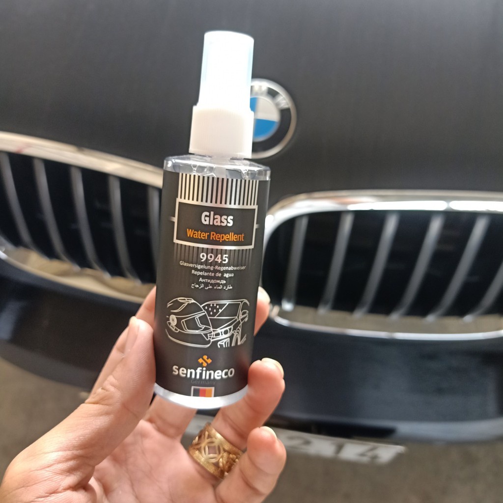 Dung dịch chống bám nước mưa trên kính ô tô, Chai xịt phủ nano kính Senfineco Glass Water Repellent 9945 - 100ml