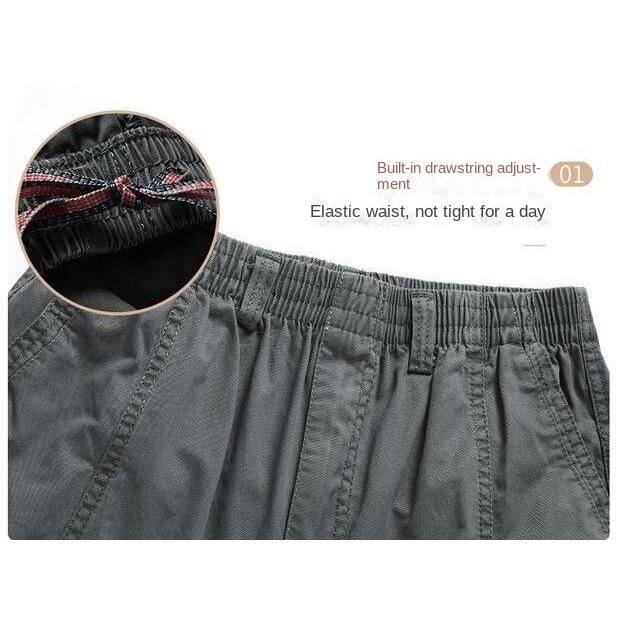 Quần Cotton Mỏng Plus Size Có Túi Cho Nam