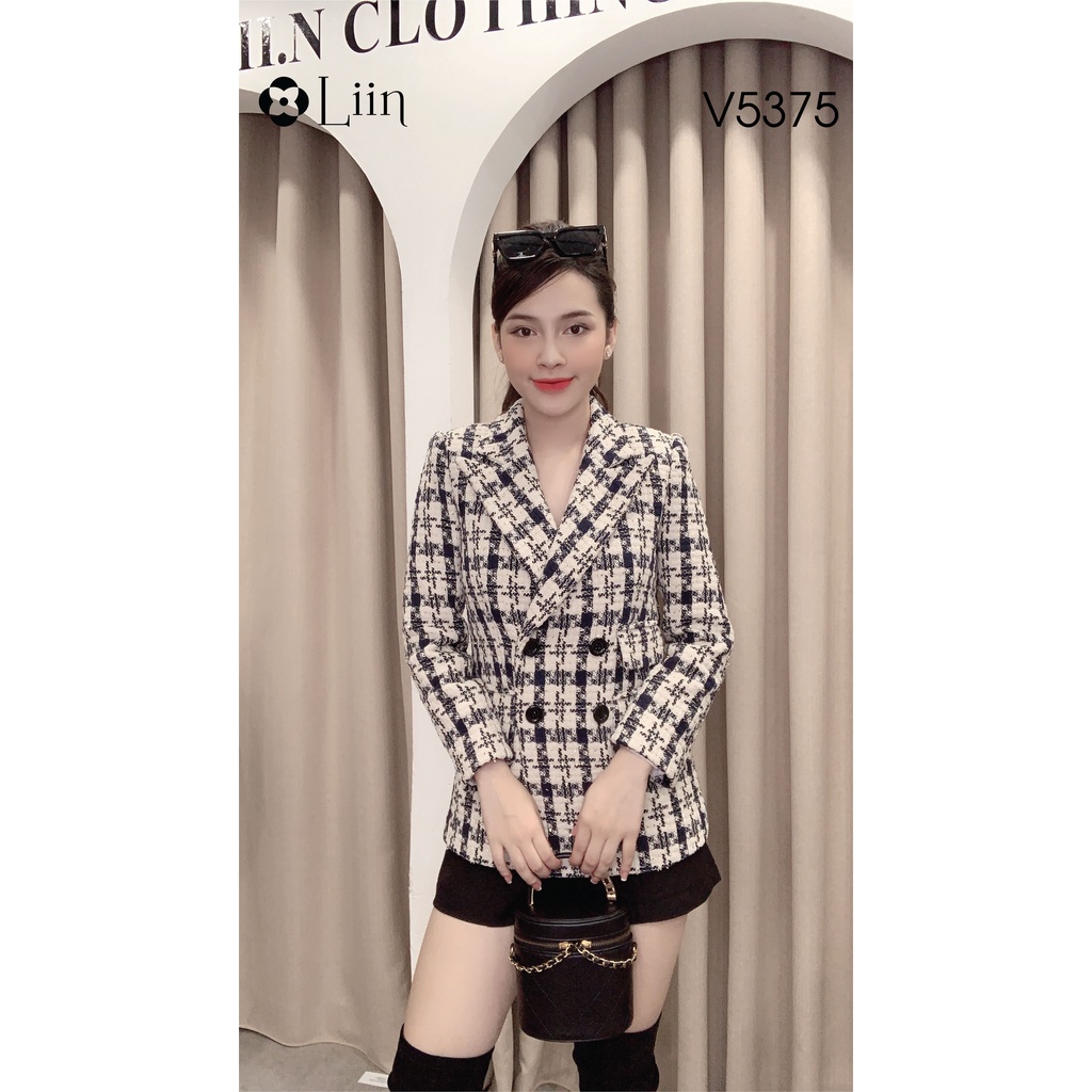 Áo Vest Dạ Tweet cao cấp Kẻ sọc Mix 4 cúc chất dày dặn, kiểu dáng sang trọng dễ phối đồ Liin Clothing V5375 | BigBuy360 - bigbuy360.vn