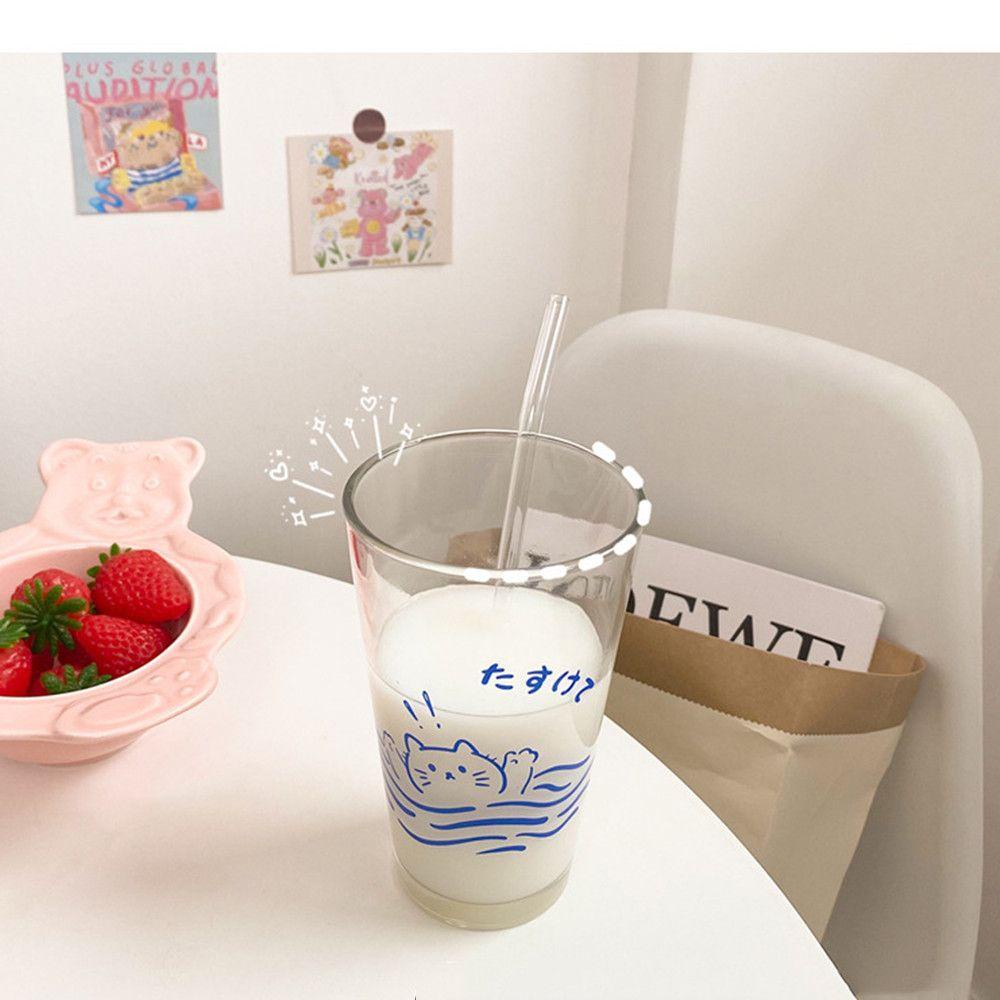 Cốc Thủy Tinh Uống Nước 500ML Có Nắp Đậy Tiện Dụng