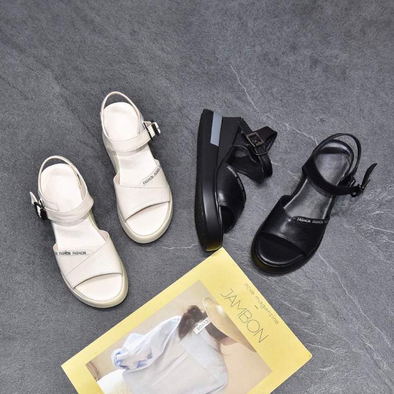 Sandal Quai Ngang đế bánh mì nữ 7cm nhẹ êm mềm dễ đi quai rẻ bền đẹp cá tính - Sandal Đế Dày Tăng Chiều Cao - SD86