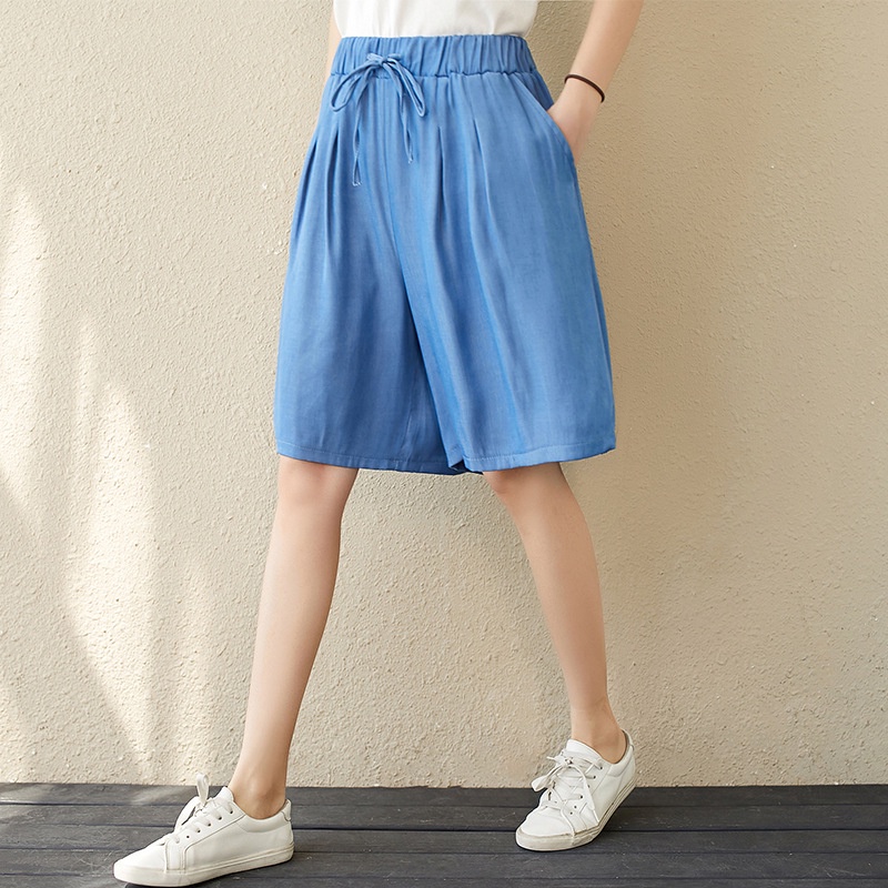 Quần đùi nữ quần jean giấy ống rộng mỏng mát , hình thật shop chụ