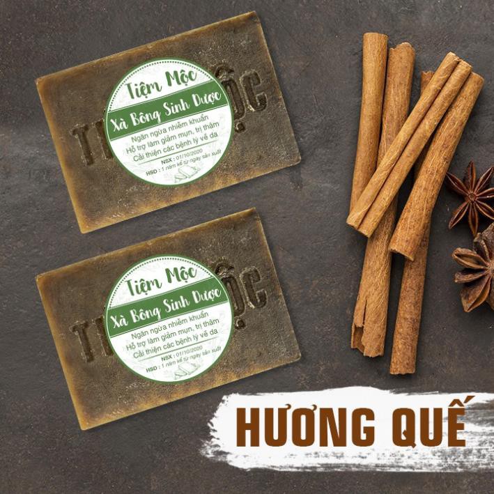 Xà phòng làm sạch mụn lưng Tiệm Mộc 130gr dạng bánh hương thơm hoa trái