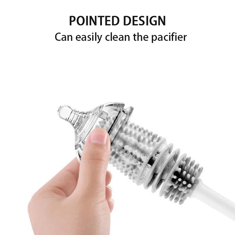 Cọ Silicone Cán Dài Vệ Sinh Bình Nước/Tiểu Thủy Tinh Tiện Dụng