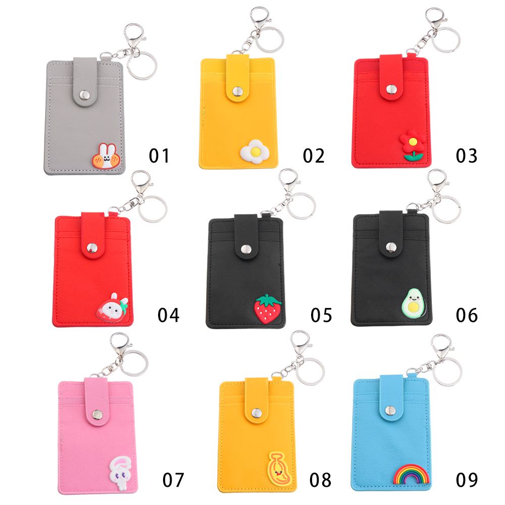 Ví đựng thẻ ID/ thẻ ngân hàng bằng da PU kèm móc khóa