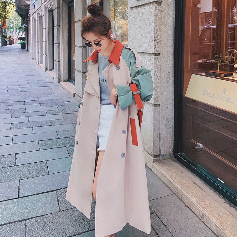 Áo Khoác Tay Dài Dáng Rộng Màu Sắc Tương Phản Phong Cách Hàn Quốc Thời Trang Xuân Thu Cho Nữ | BigBuy360 - bigbuy360.vn