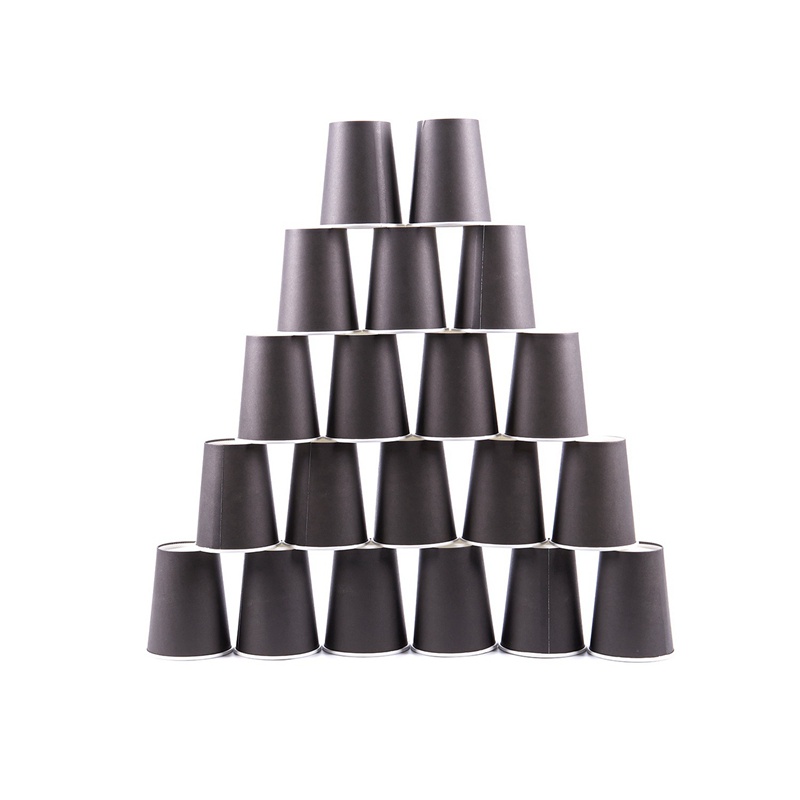Set 80 Cốc Giấy  - Màu Đen Trơn Cho Tiệc Sinh Nhật