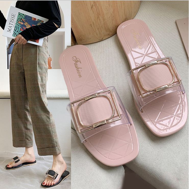 Xả hàng - Dép khóa vuông quai trong ulzzang 2A02