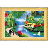 Tranh đính đá H1048 - Trở về (Thôn quê)