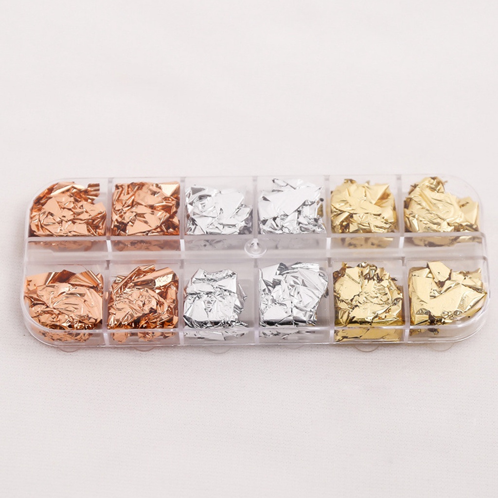 Hộp Giấy Foil 12 Ngăn Màu Sắc Đẹp Mắt Chống Phai Màu Trang Trí Móng Tay Nghệ Thuật Đa Năng Cho Nữ