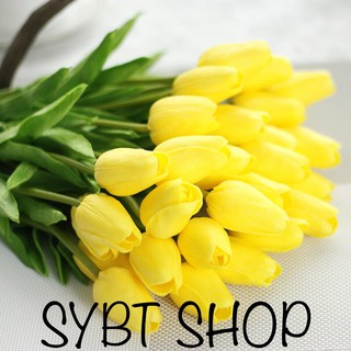 LOẠI 1 - LÁ XOĂN - HOA TULIP NHÂN TẠO - CÀNH HOA NHÂN TẠO TRANG TRÍ SIÊU THẬT